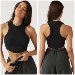 Joah Brown Women's Body Cropped Tank Top in Black Sz XS/S